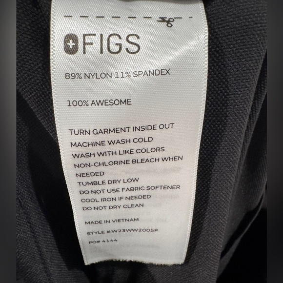 FigsPro Black Skinny Zip Fly Trouser Pants Size Medium - Picture 15 of 16